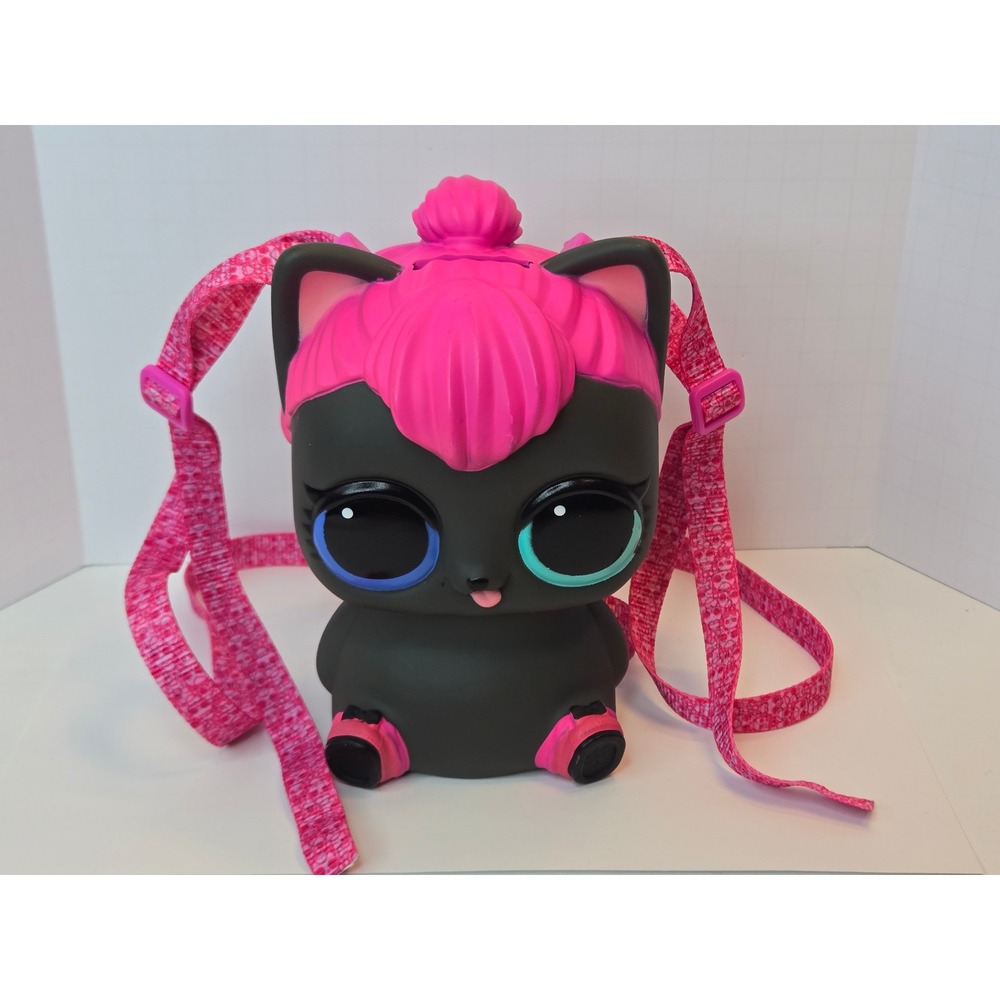L.O.L. Surprise! Biggie Pet Spicy Kitty Backpack Piggy Bank Black Pink MGA 2018